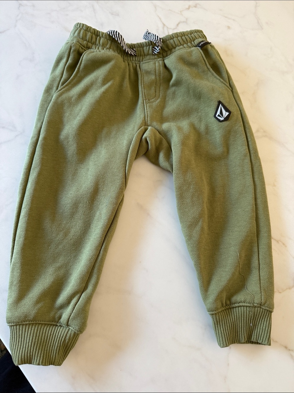 Volcom Kids Olive Green Fleece Jogger Pants 24m